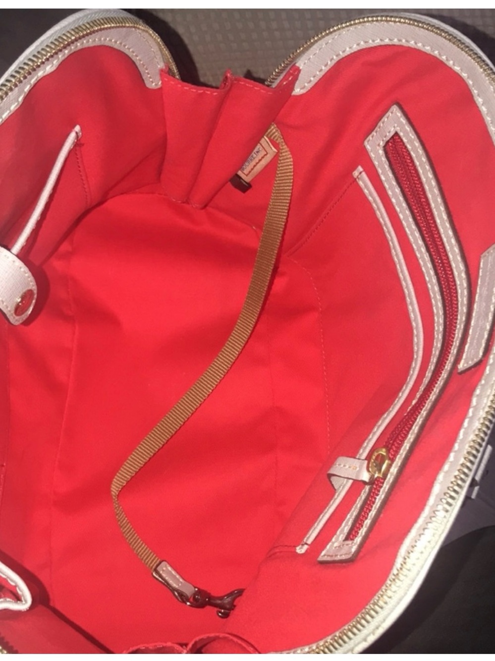 Dooney & Bourke Light Gray Dome Satchel with Gold Hardware - Picture 7 of 7